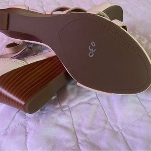 Beige leather wedge sandals, Franco Sarto , size 8.5